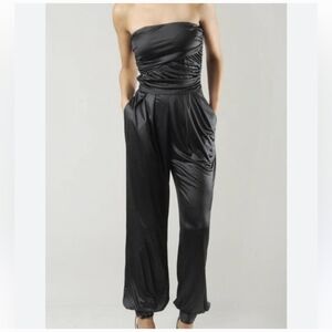 Elizabeth and James Black Strapless Jumpsuit